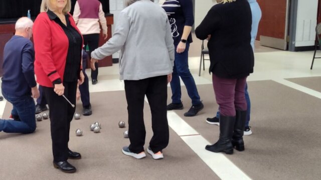 Pétanque intérieure sur tapis